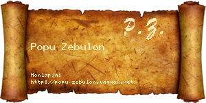 Popu Zebulon névjegykártya